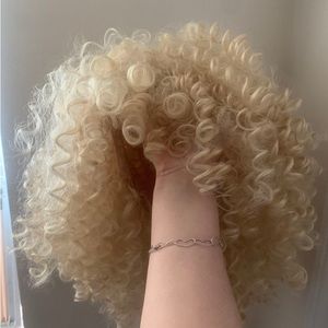 CURLY blonde synthetic wigs